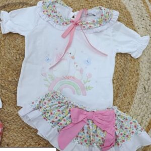 CONJUNTO BEBE NIÑA  PATO ARCOIRIS VERANO