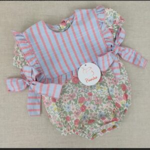 PELELE CON BABEROLA ESTAMPADO NATA Y FRESA